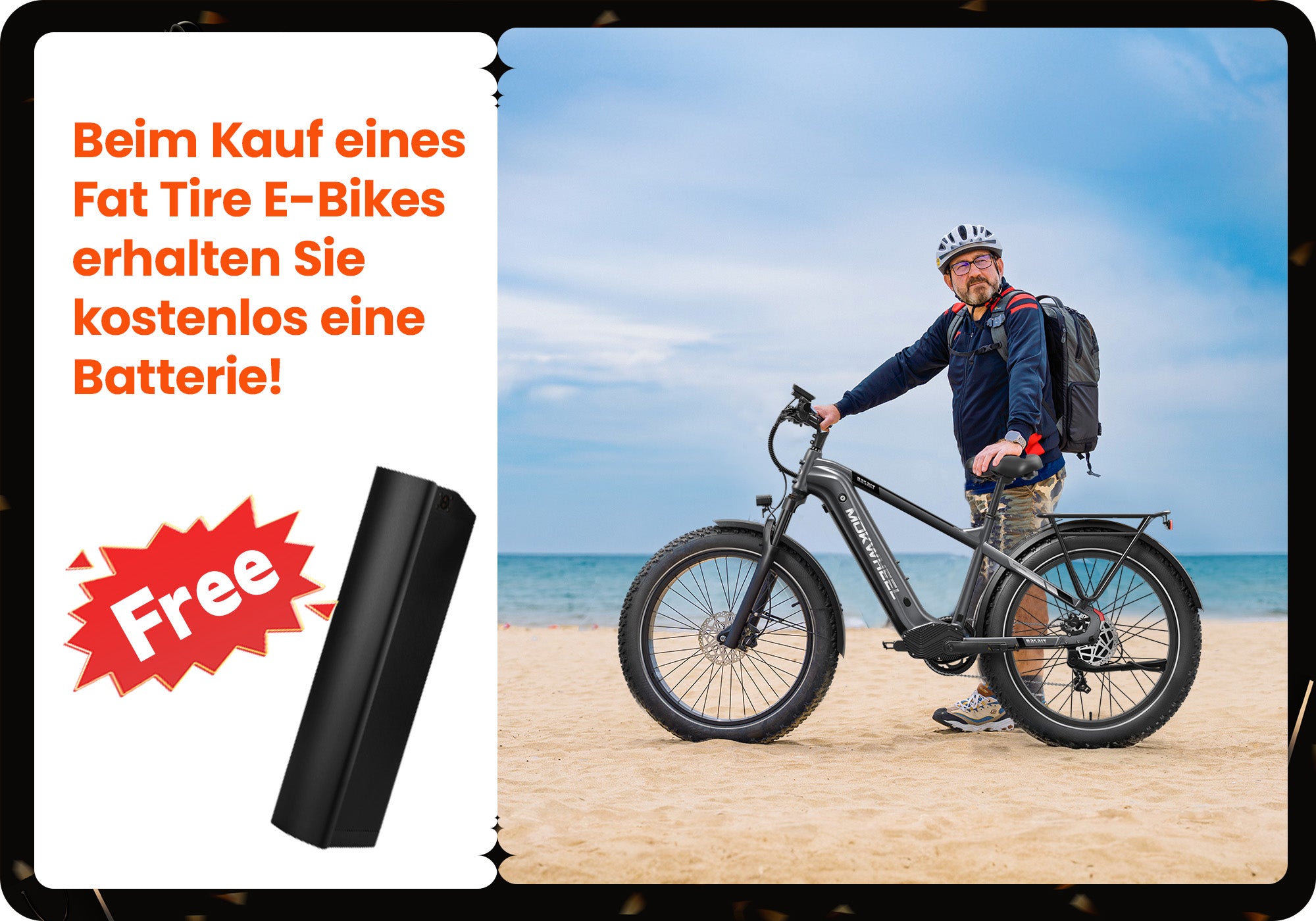 Fat Tire E-Bike + Kostenlose Batterie!